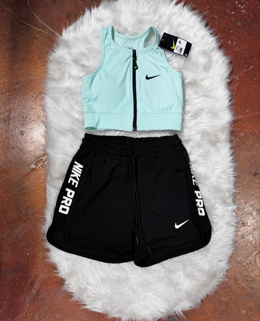 Fermuarlı Büstiyer Şort Takım