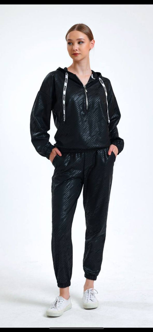 Luxury Kapüşonlu Yarım Fermuar Sweatshirt Eşofman Takım